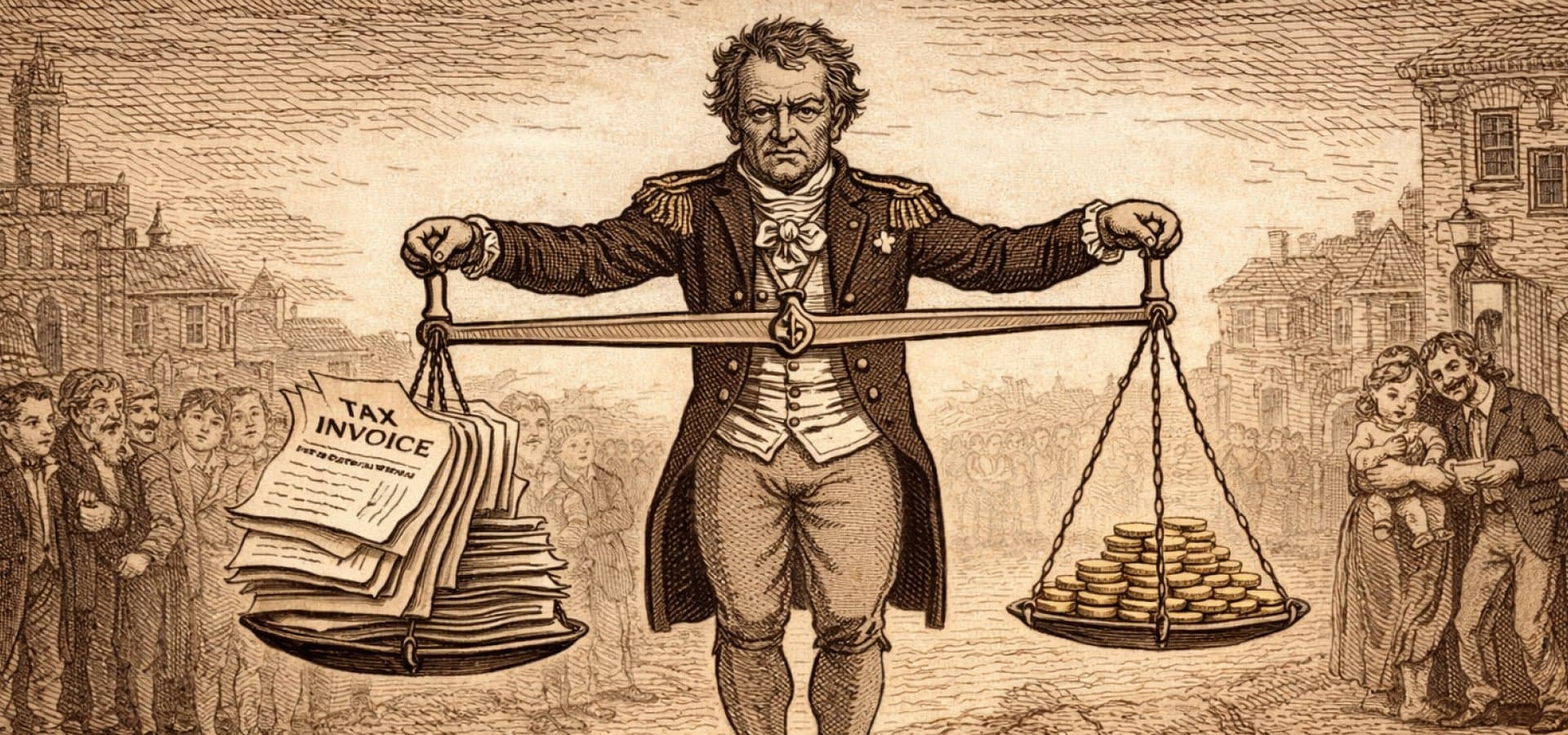 Crédito fiscal del IGV en Perú - balanza entre comprobantes y dinero como metáfora del equilibrio entre débito y crédito fiscal