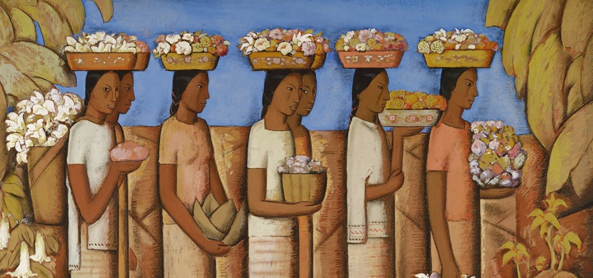 Factura electrónica Perú 2026 - mujeres llevando canastos al mercado, metáfora del flujo de comprobantes electrónicos en la economía peruana