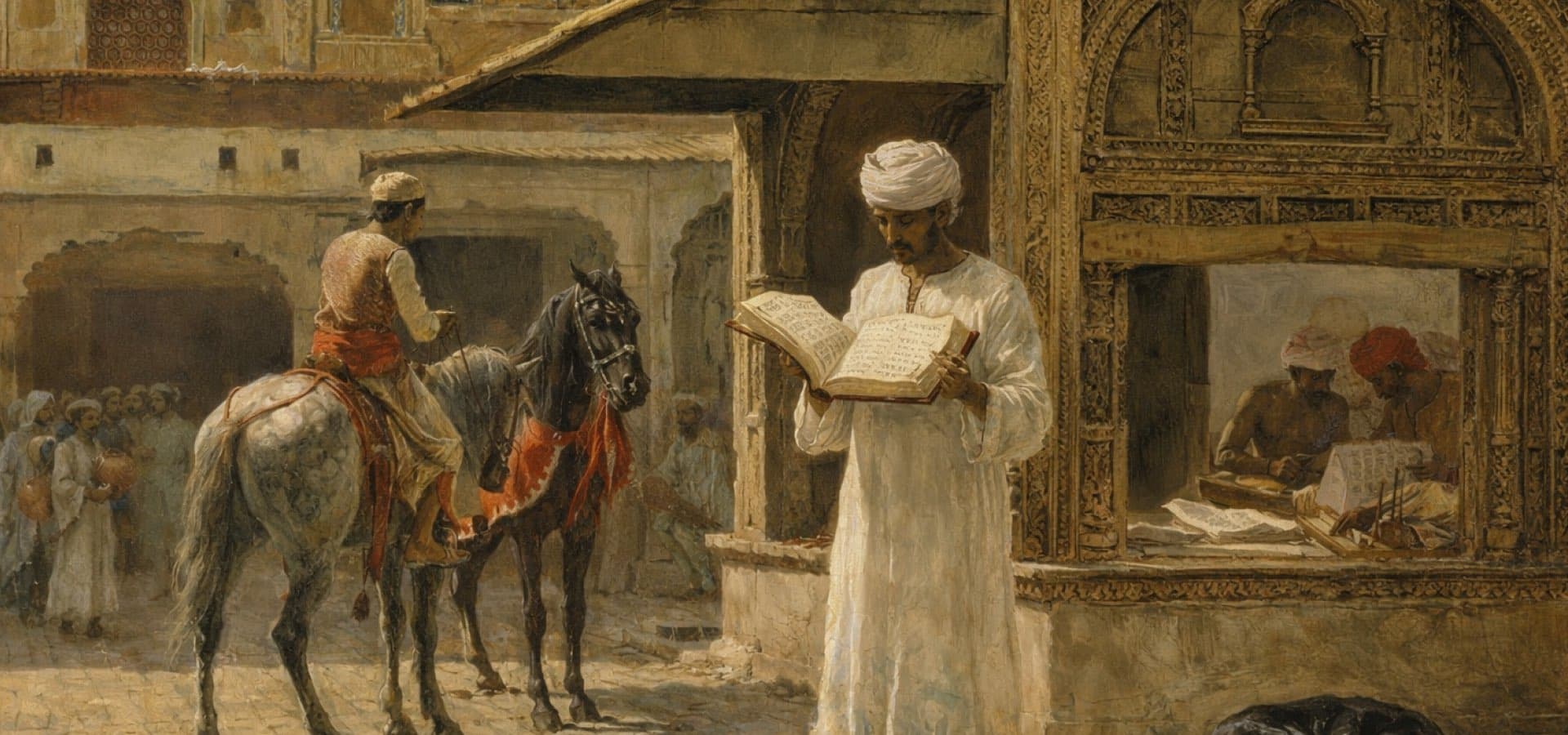 Impuesto a la Renta de tercera categoría Perú - escribano leyendo libros y registros, metáfora del cálculo de la renta neta imponible empresarial